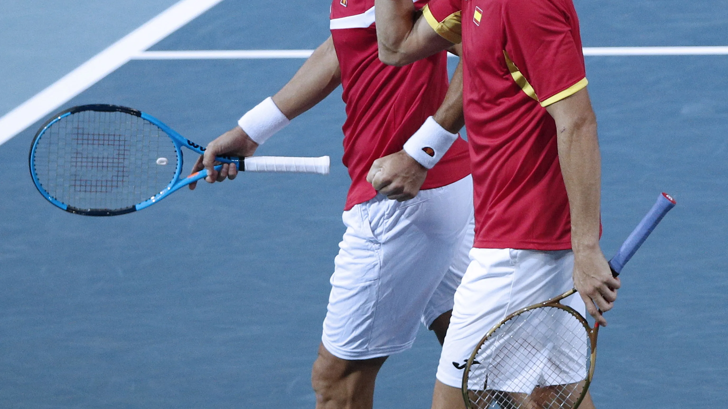 Feliciano López y Marcel Granollers, durante el partido de dobles