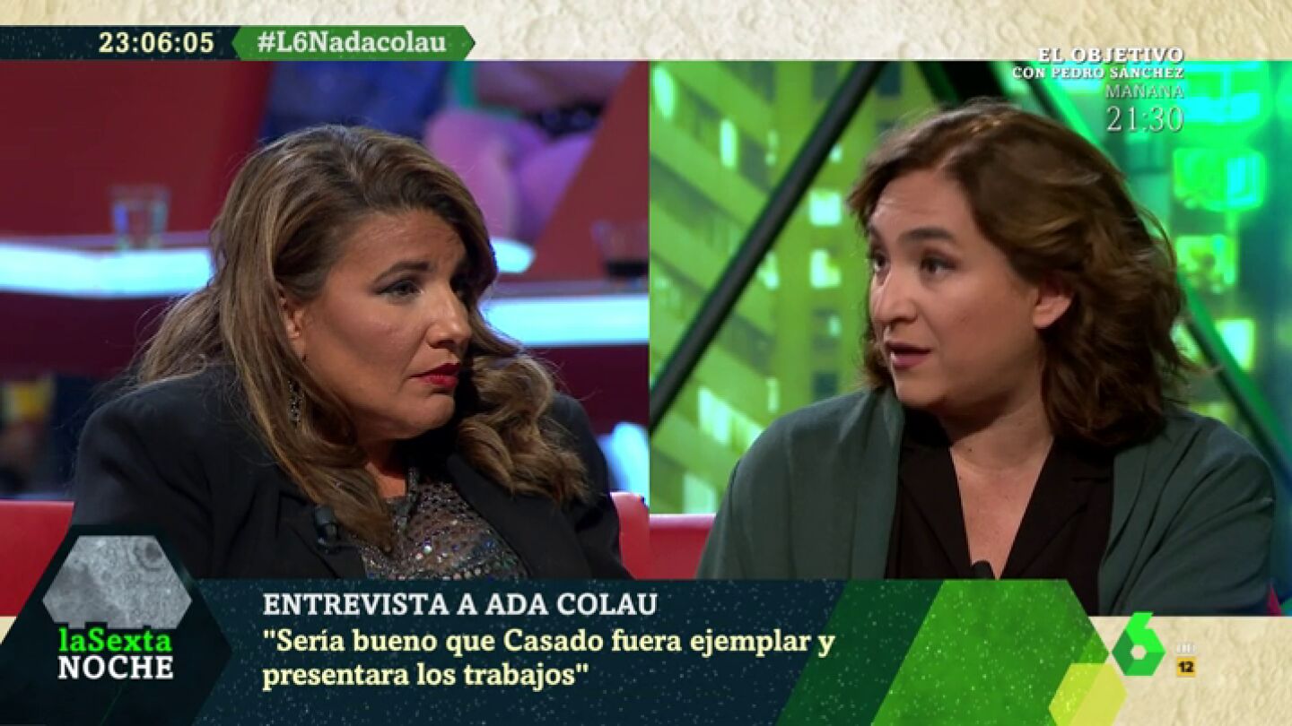 Mar&iacute;a Claver y Ada Colau en laSexta Noche