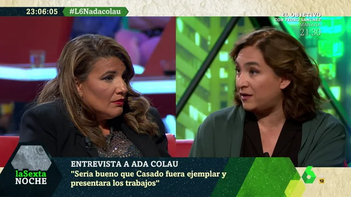 María Claver y Ada Colau en laSexta Noche María Claver y Ada Colau en laSexta Noche