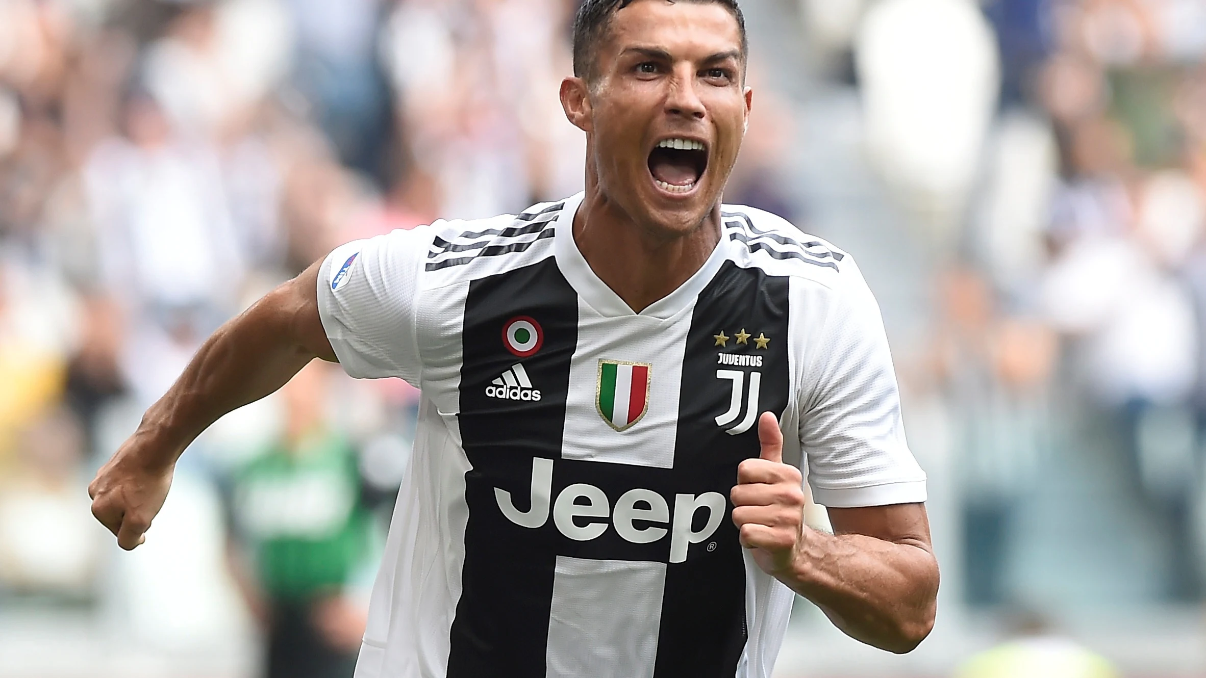 Cristiano Ronaldo celebra su primer gol con la Juventus