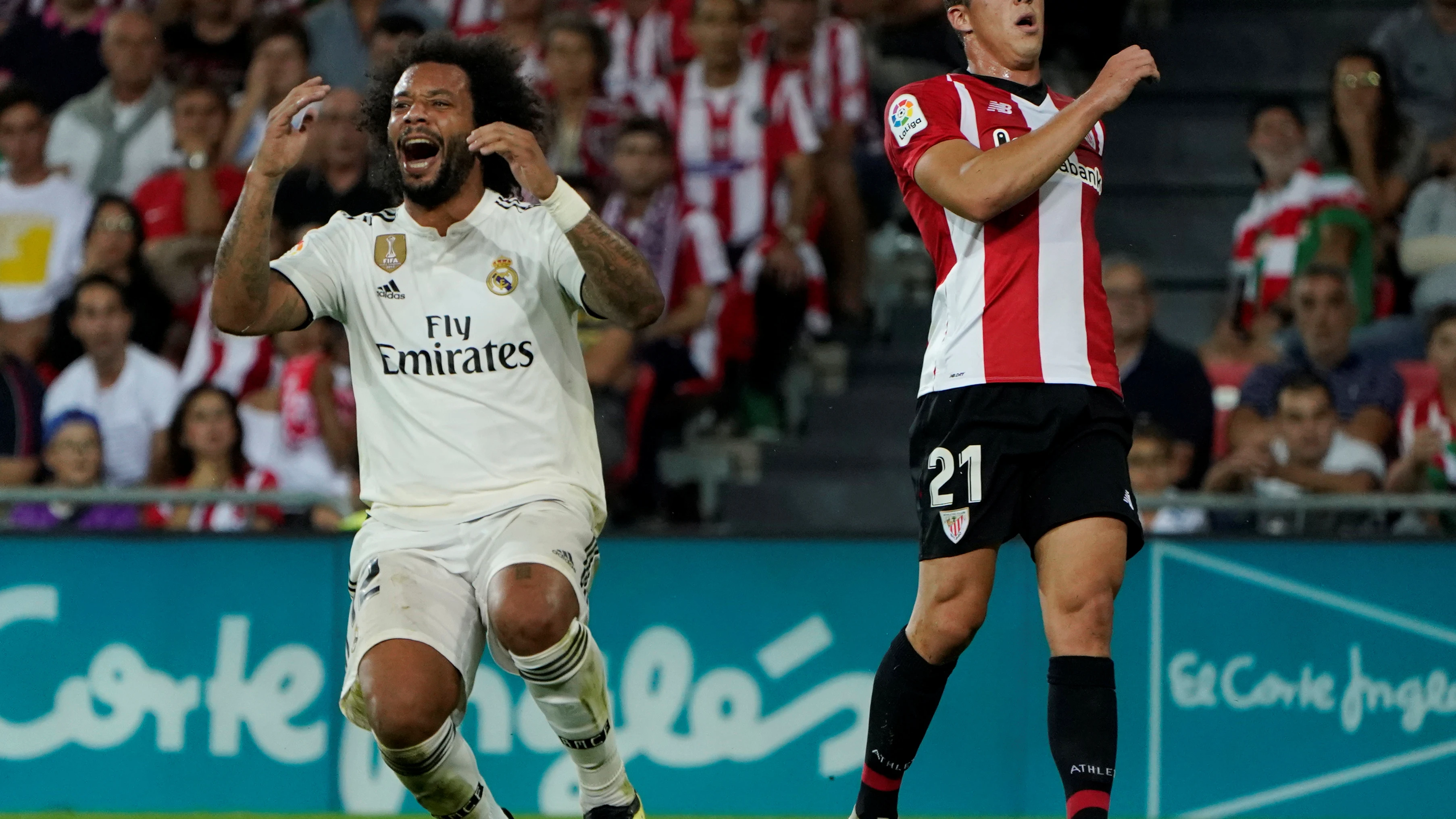 Marcelo se lamenta durante el partido contra el Athletic