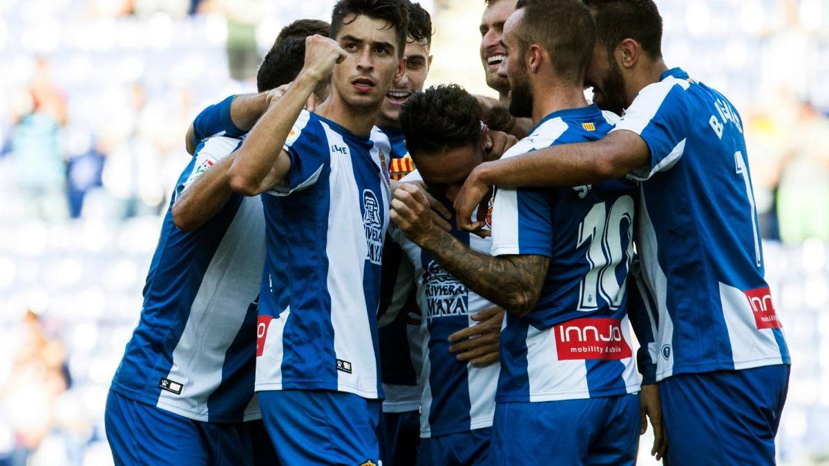 El Espanyol celebra un gol