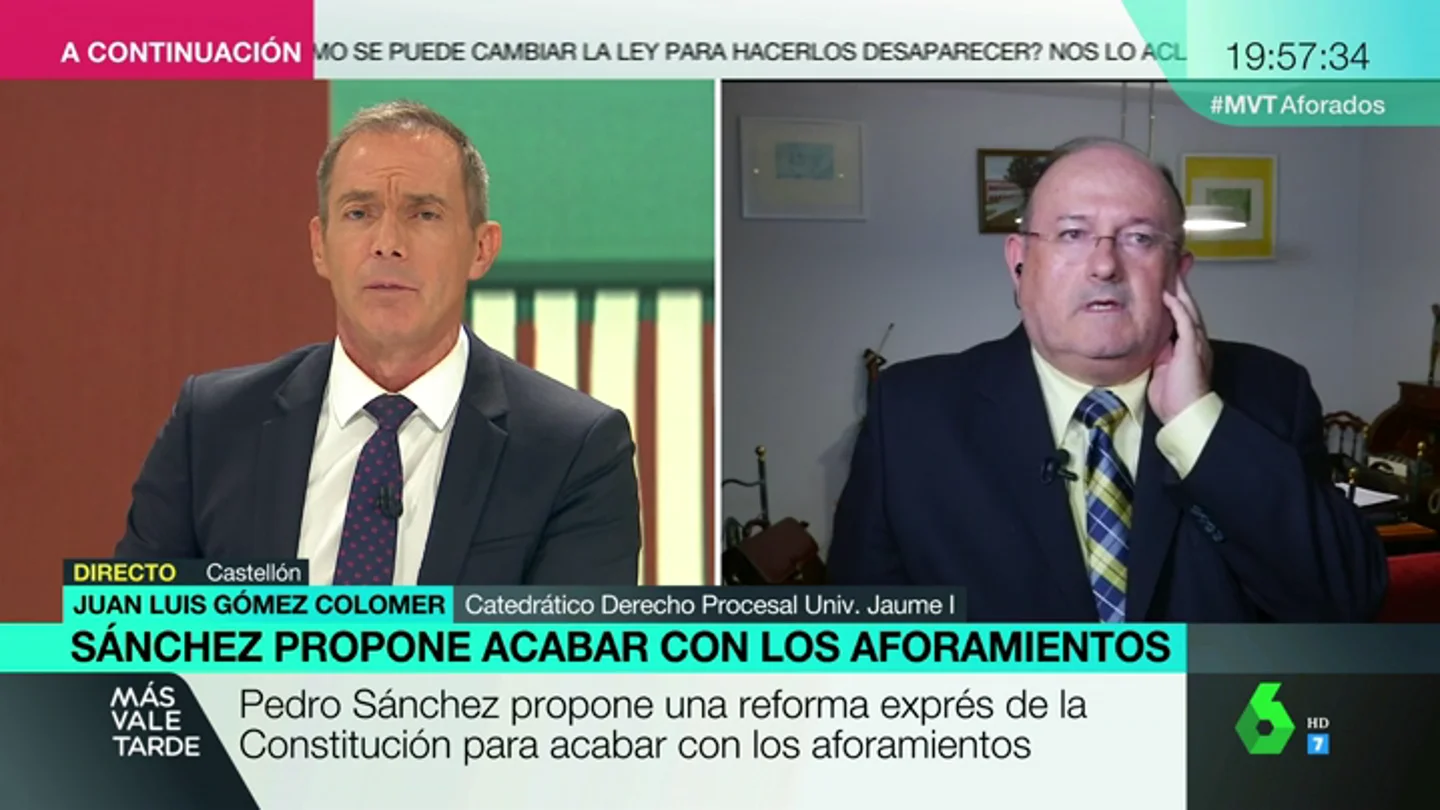 Juan Luis Colomer: "Aunque se suprimiera el aforamiento, seguiría existiendo inmunidad parlamentaria" Juan Luis Colomer: "Aunque se suprimiera el aforamiento, seguiría existiendo inmunidad parlamentaria"