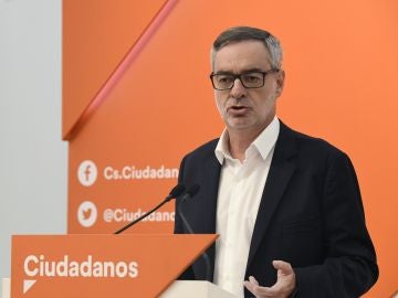 El secretario general de Ciudadanos, José Manuel Villegas, durante su comparecencia El secretario general de Ciudadanos, José Manuel Villegas, durante su comparecencia