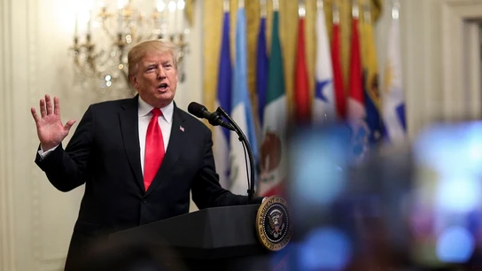 Donald Trump en la sala este de la Casa Blanca Donald Trump en la sala este de la Casa Blanca