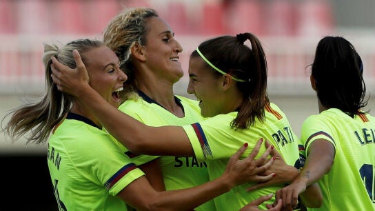 El Barcelona celebra un gol
