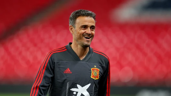 Luis Enrique, en un entrenamiento Luis Enrique, en un entrenamiento