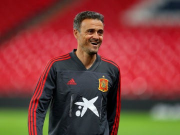 Luis Enrique, en un entrenamiento Luis Enrique, en un entrenamiento