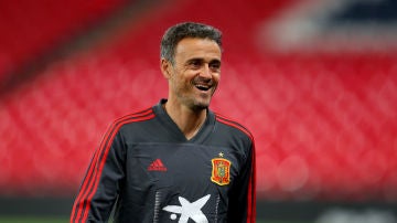 Luis Enrique, en un entrenamiento