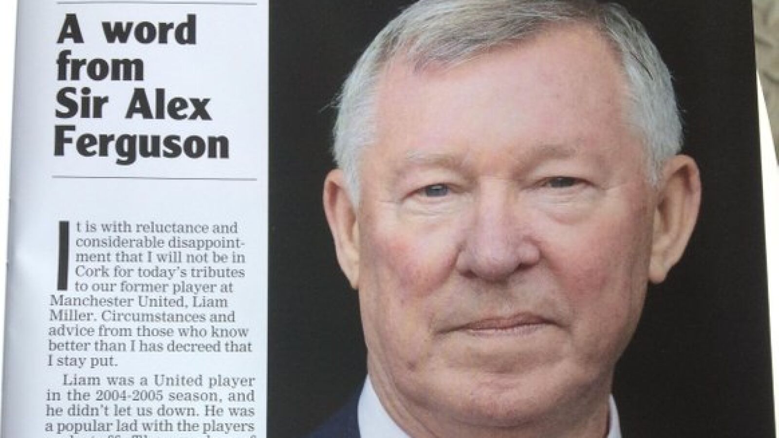 La carta de Ferguson a Liam Miller