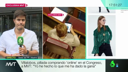 Celia Villalobos comprando ropa online en el Congreso Celia Villalobos comprando ropa online en el Congreso