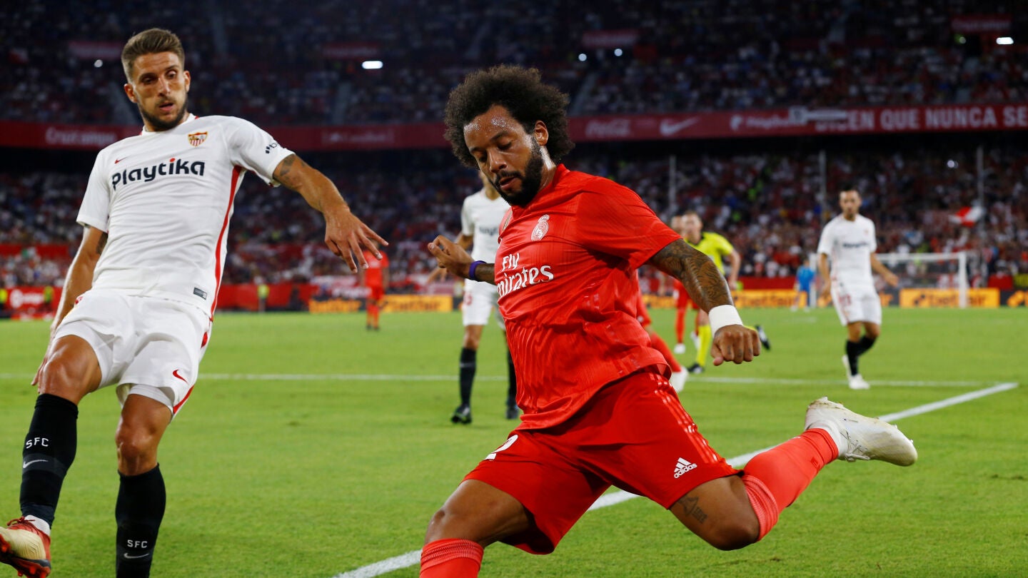 Marcelo, durante el partido contra el Sevilla