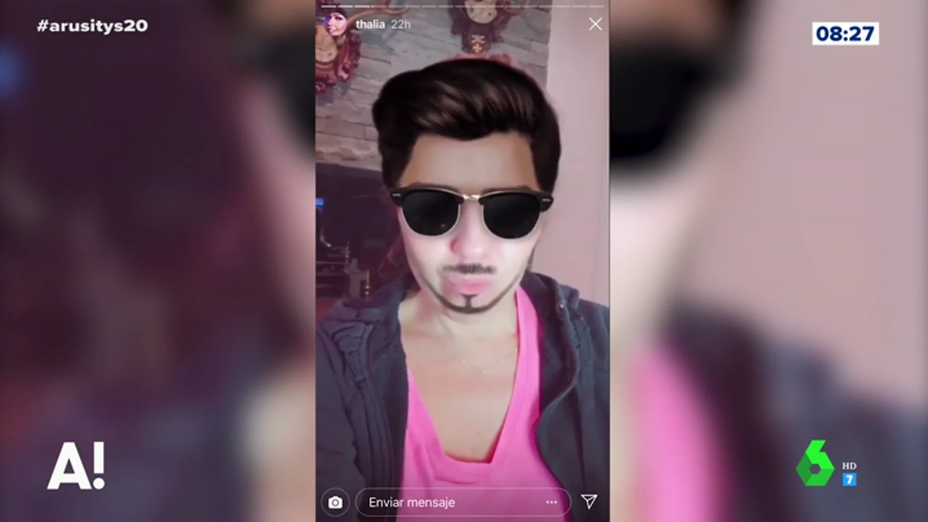 Thalia se divierte con los filtros de Snapchat