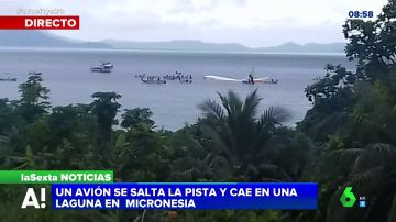 Un avión se salta la pista y cae en una laguna en Micronesia