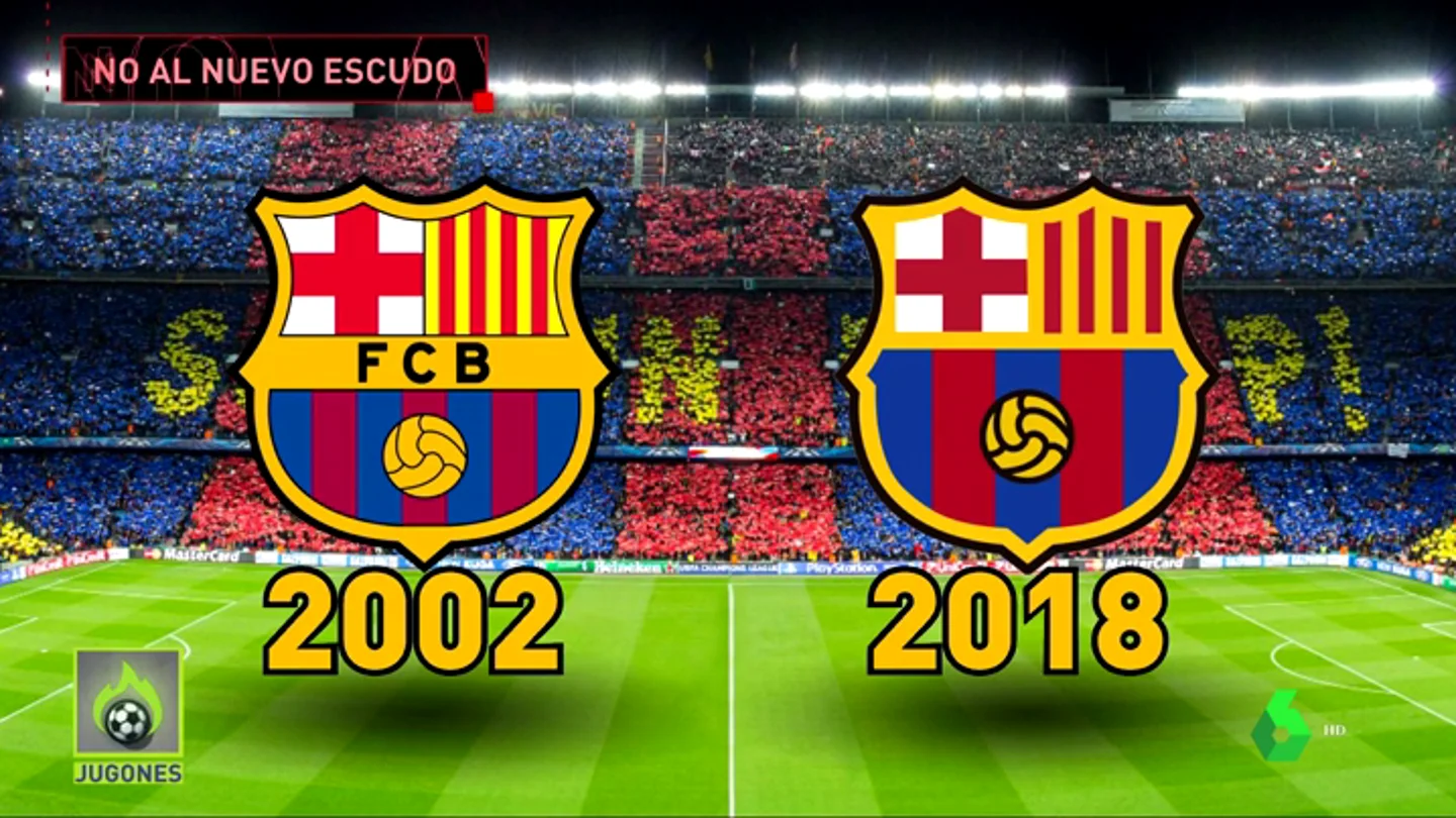 Polémico cambio del escudo del Barça Polémico cambio del escudo del Barça
