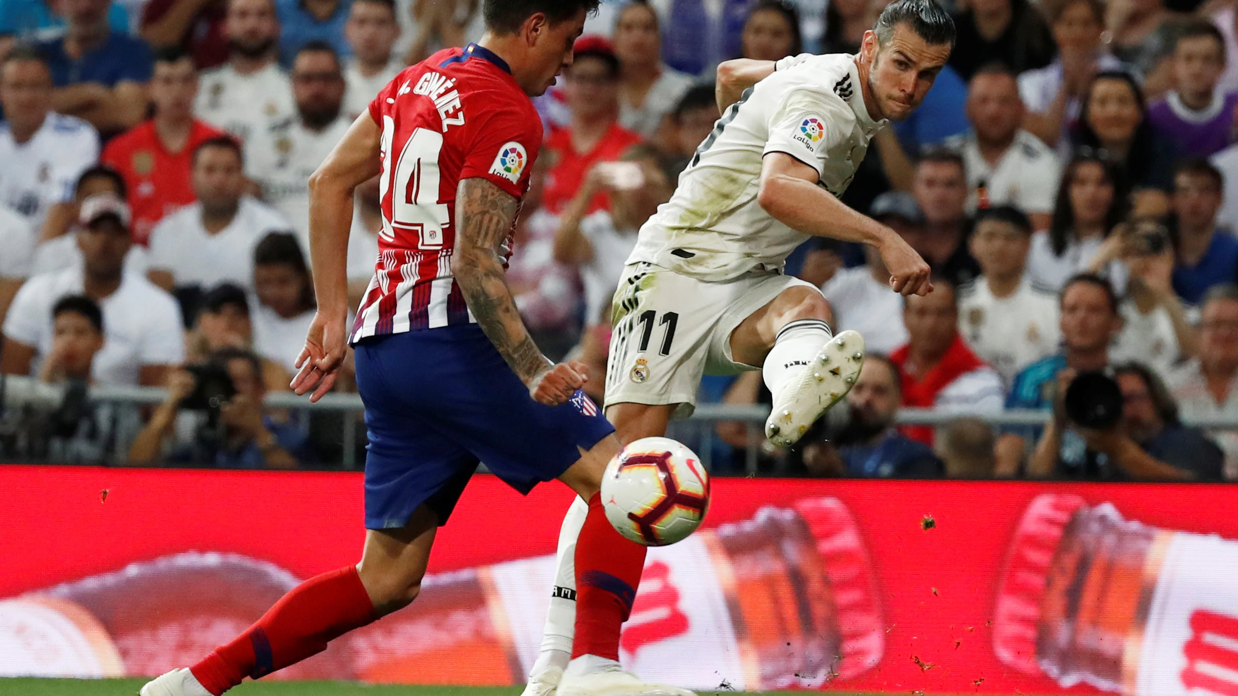 Bale, durante el partido contra el Atlético de Madrid