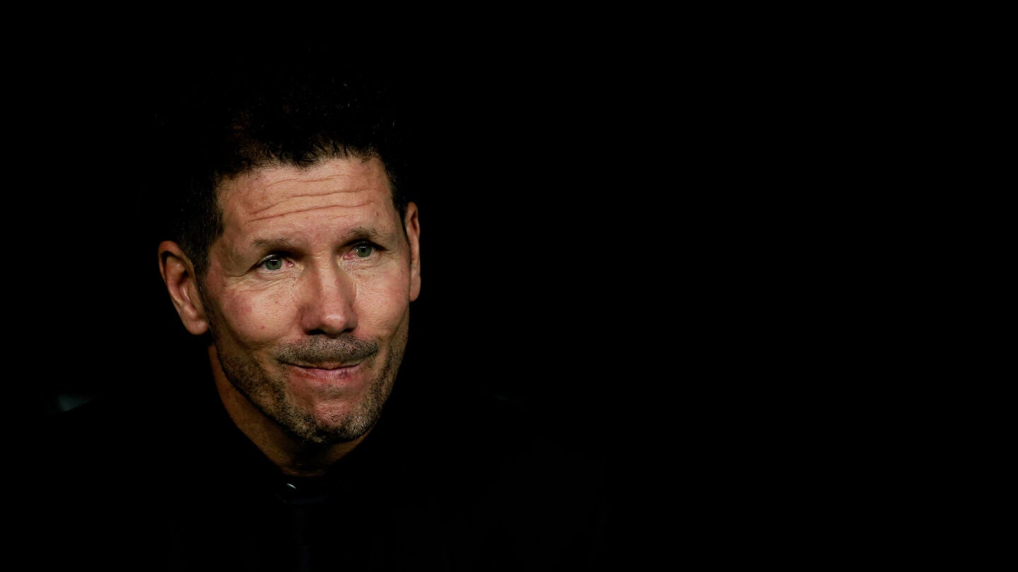 Simeone, durante el Real Madrid-Atl&eacute;tico de Madrid