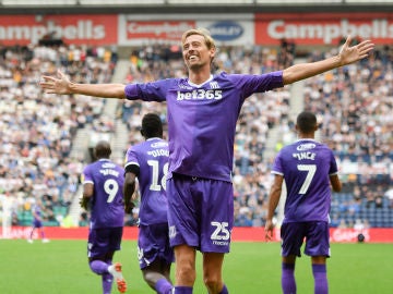 Peter Crouch, delantero del Stoke City Peter Crouch, delantero del Stoke City