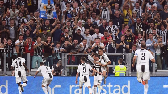 Los jugadores de la Juventus celebran uno de los goles de Mandzukic Los jugadores de la Juventus celebran uno de los goles de Mandzukic