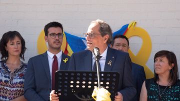 El presidente de la Generalitat, Quim Torra, en la Escuela Oficial de Idiomas de Lleida