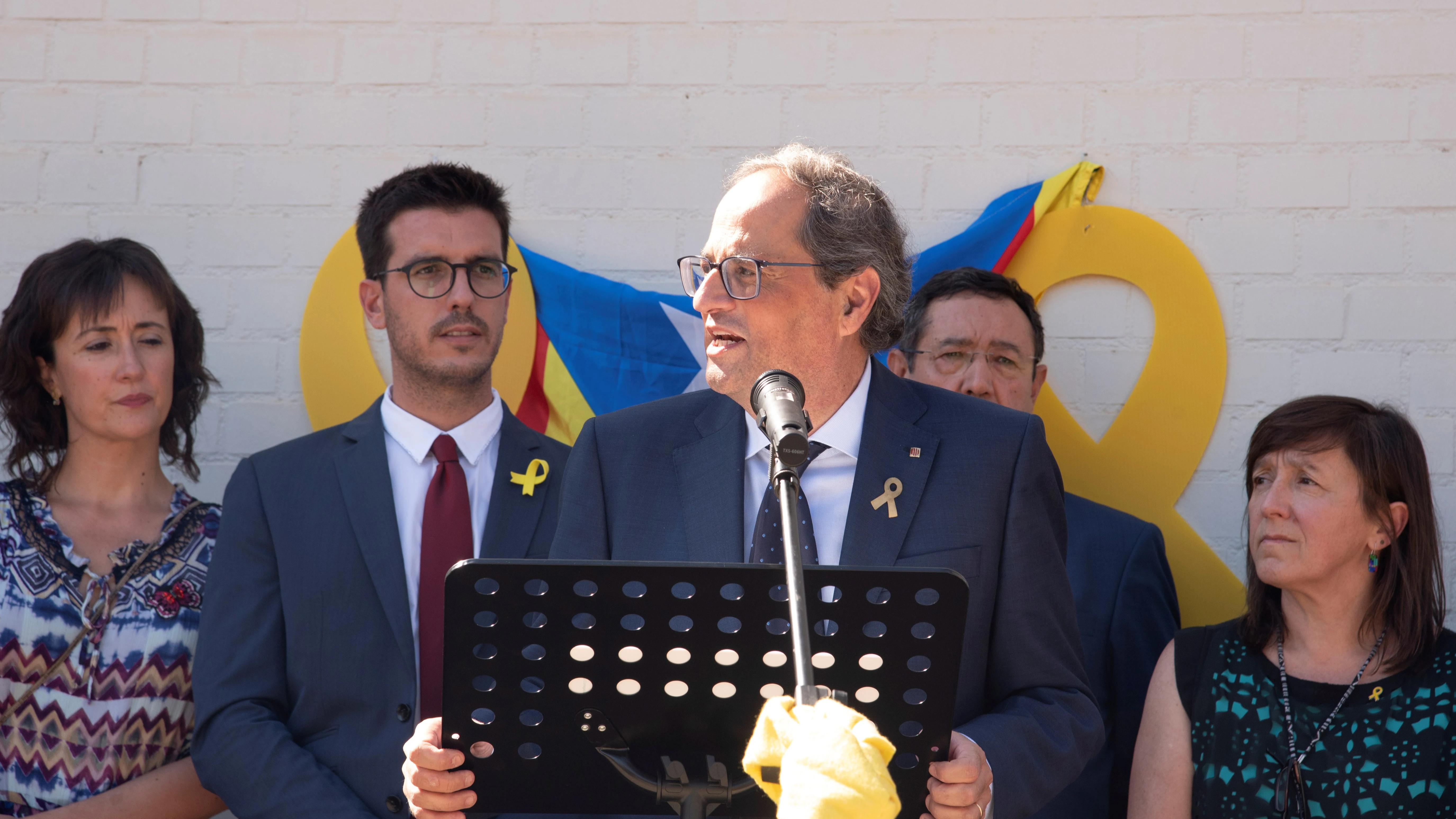 El presidente de la Generalitat, Quim Torra, en la Escuela Oficial de Idiomas de Lleida