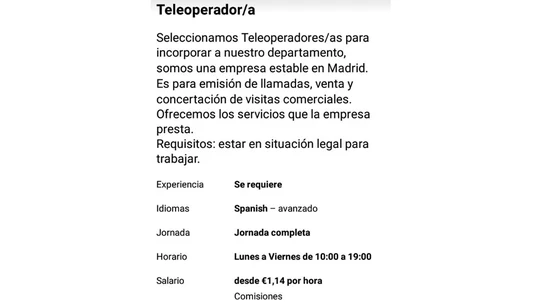 Empleo teleoperador precario Empleo teleoperador precario