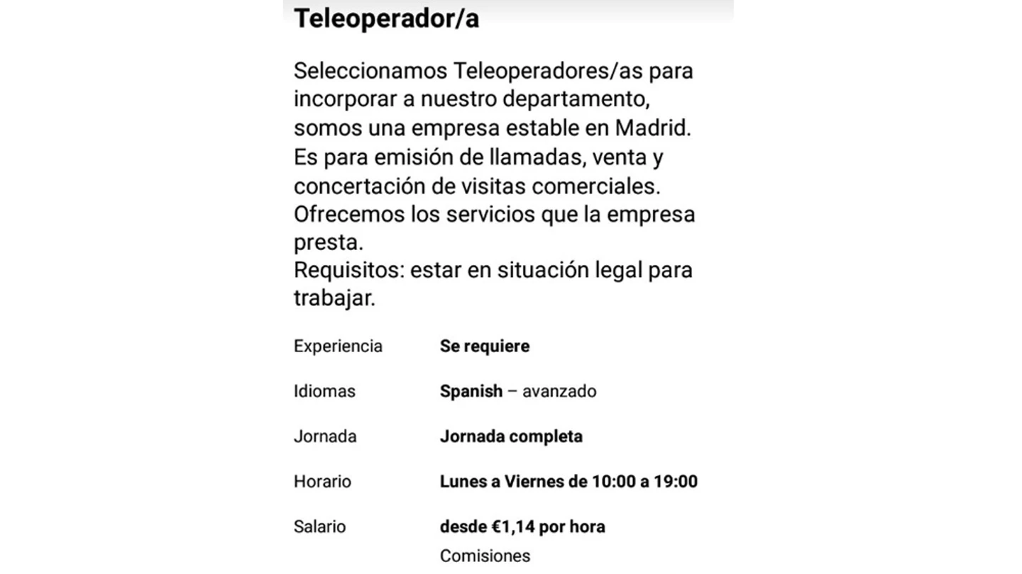 Empleo teleoperador precario Empleo teleoperador precario