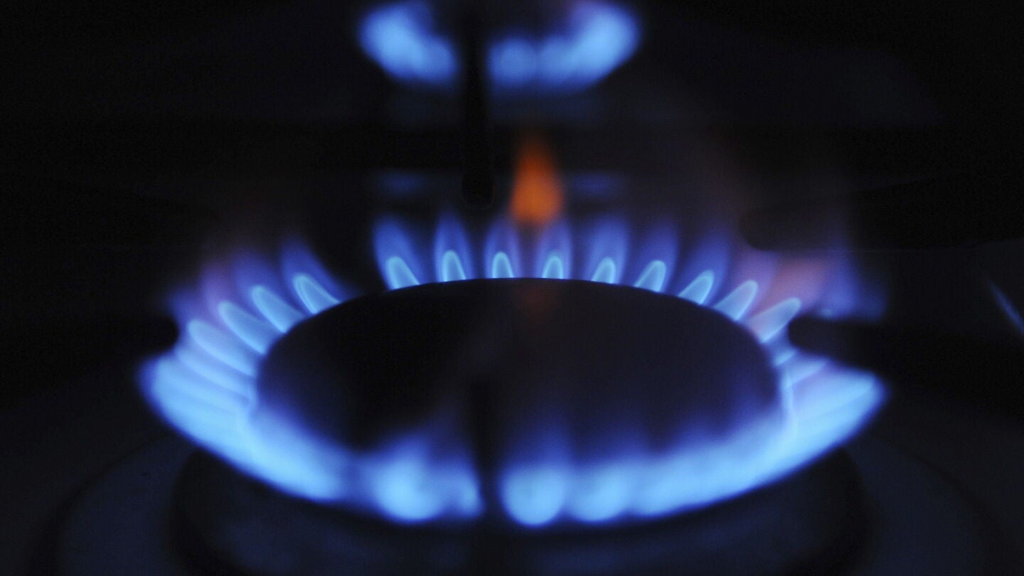 Un quemador de una cocina de gas