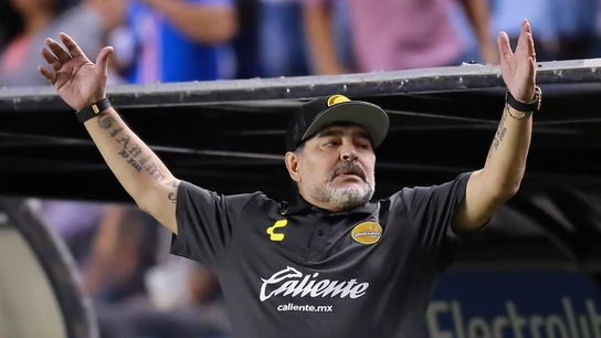 Maradona, durante un partido del Dorados de Sinaloa Maradona, durante un partido del Dorados de Sinaloa