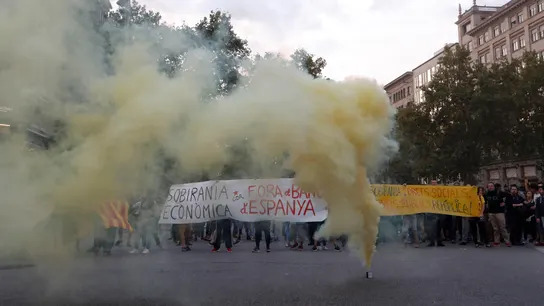 Activistas de los CDR han cortado en Barcelona la plaza de Catalunya Activistas de los CDR han cortado en Barcelona la plaza de Catalunya
