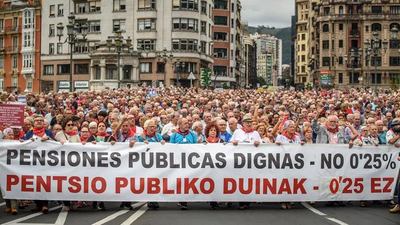 El Movimiento de Pensionistas de Bizkaia se manifiesta