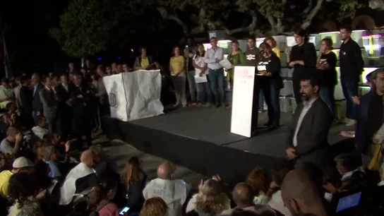 Los discursos de los manifestantes por el aniversario del 1-O Los discursos de los manifestantes por el aniversario del 1-O
