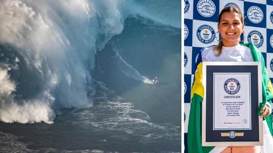 Maya Gabeira y su récord en Nazaré Maya Gabeira y su récord en Nazaré
