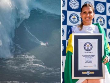 Maya Gabeira y su récord en Nazaré Maya Gabeira y su récord en Nazaré