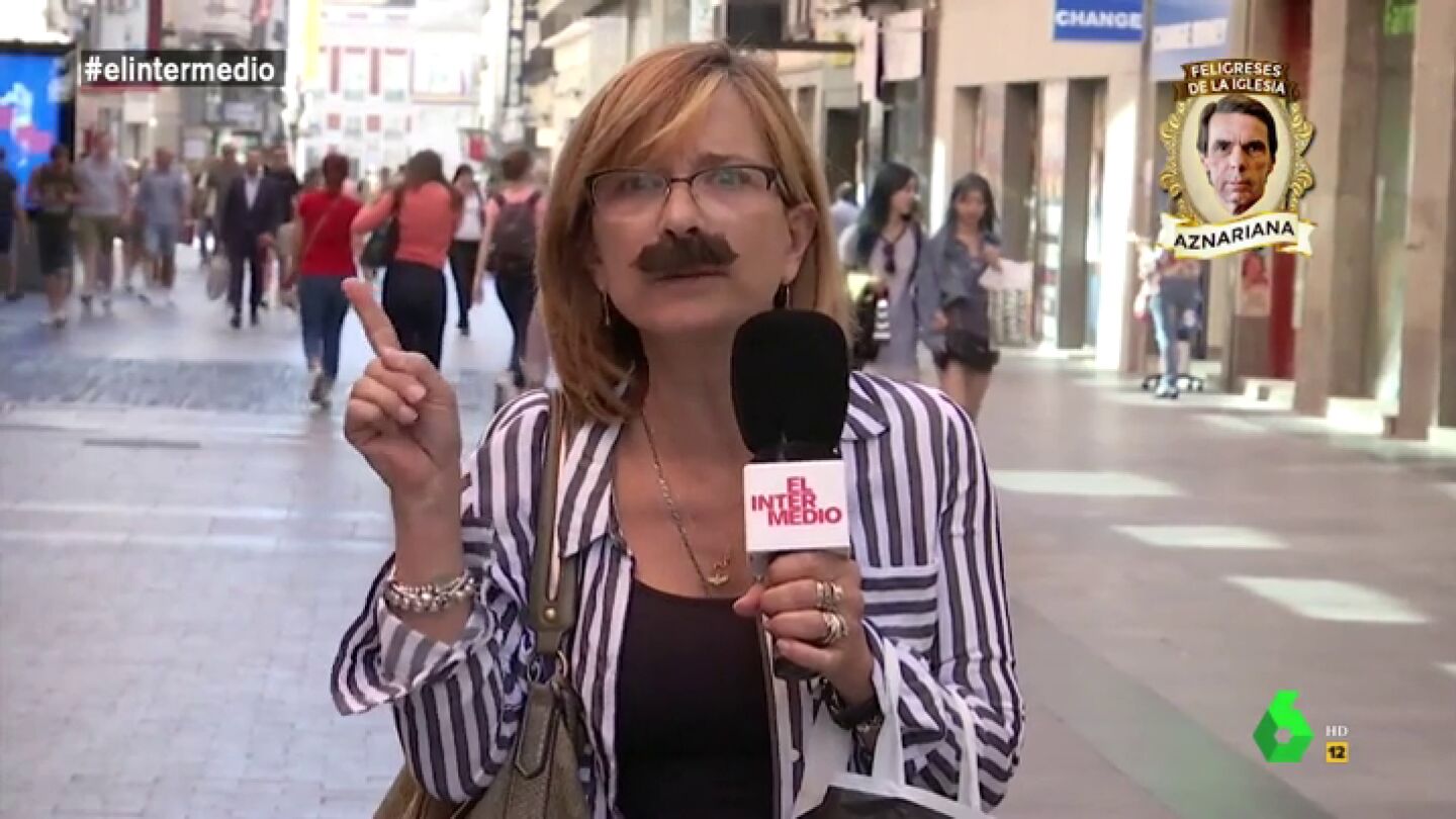 El Intermedio sale a la calle para conocer a los "fieles" de Aznar: "Se me apareci&oacute; una gaviota con su esp&iacute;ritu y ahora llev&oacute; su fruto en mi vientre"