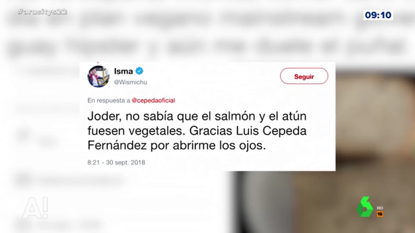 El 'zasca' de Wismichu al Cepeda vegano El 'zasca' de Wismichu al Cepeda vegano