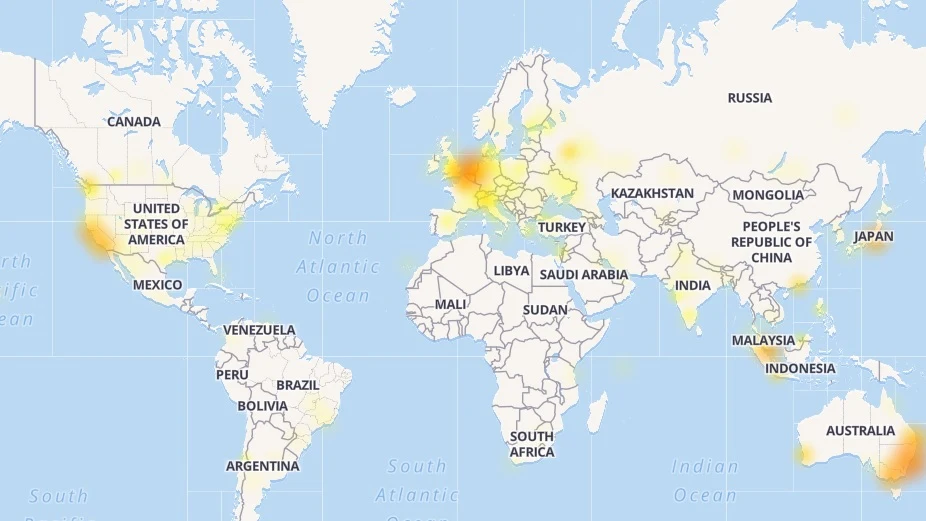 Áreas afectadas por la caída de Instagram