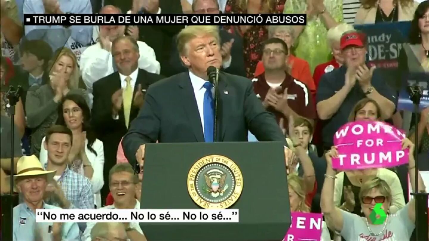 Trump se burla del testimonio de la v&iacute;ctima del juez Kavanaugh