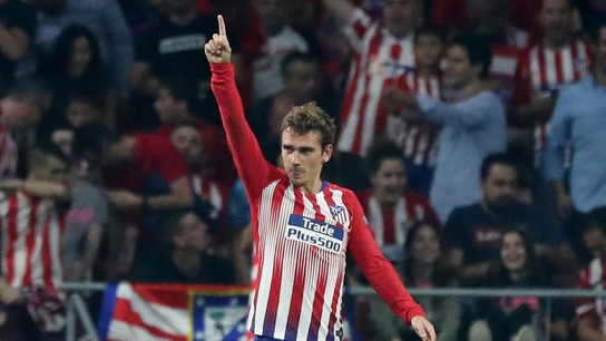 Griezmann celebra uno de sus goles con el Atlético Griezmann celebra uno de sus goles con el Atlético