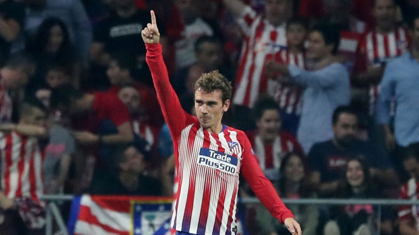 Griezmann celebra uno de sus goles con el Atl&eacute;tico