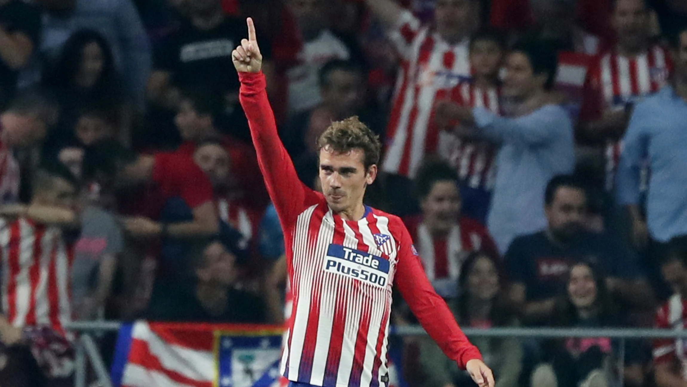 Griezmann celebra uno de sus goles con el Atlético