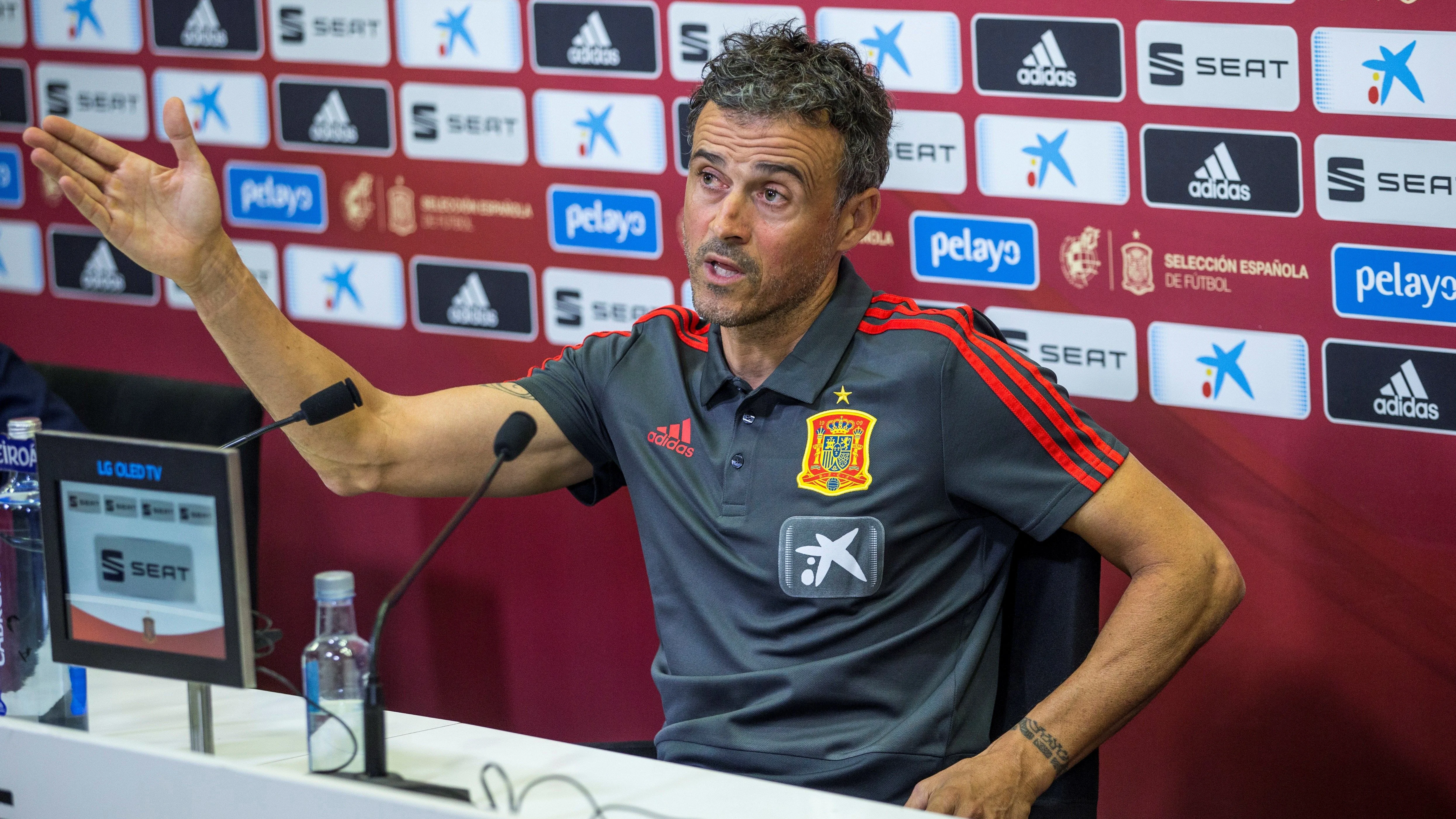 Luis Enrique, en su rueda de prensa en Las Rozas