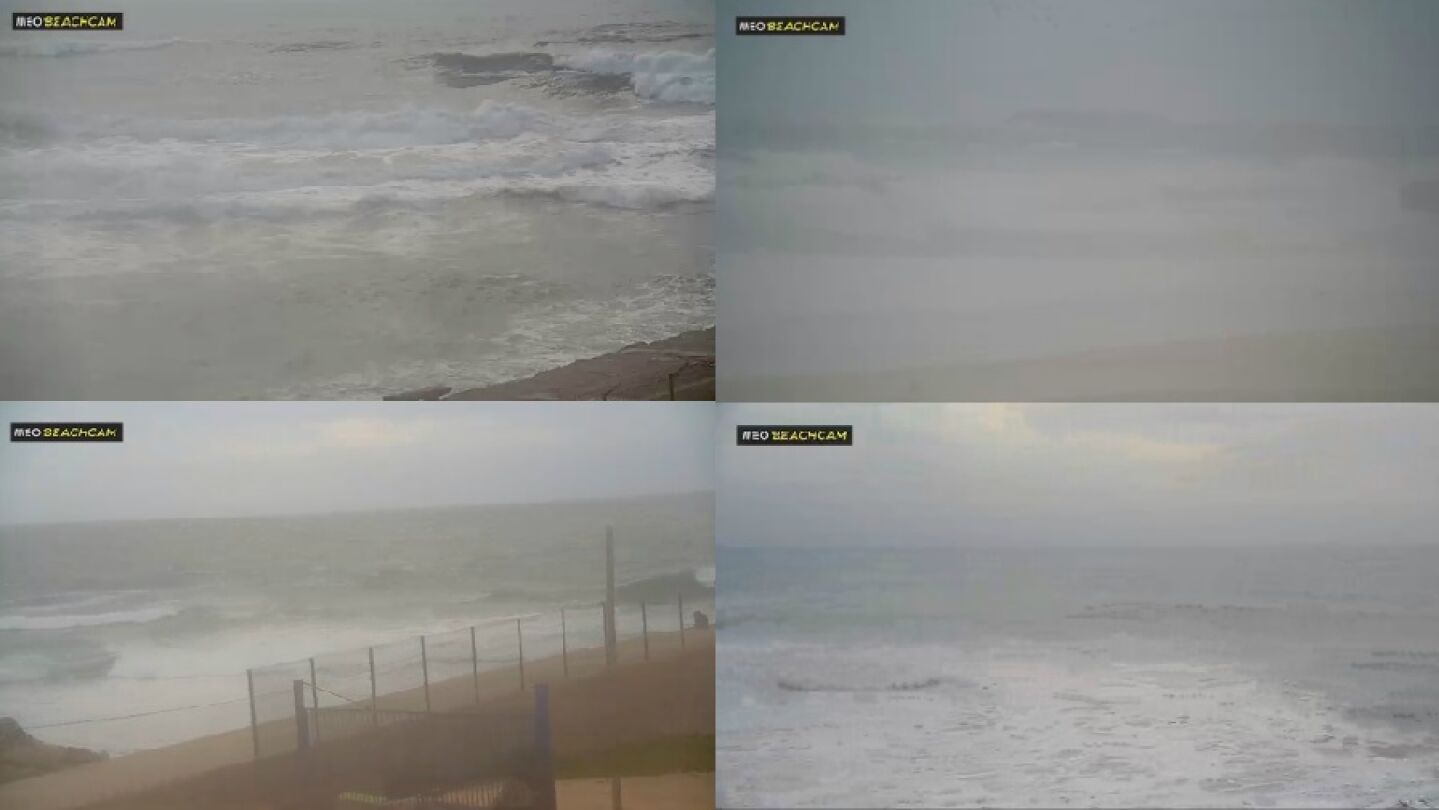Im&aacute;genes de la retransmisi&oacute;n en directo del estado de las playas portuguesas