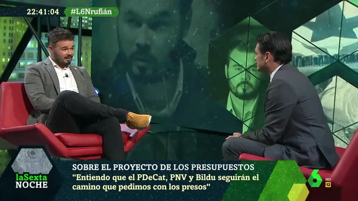 Gabriel Rufián, en laSexta Noche