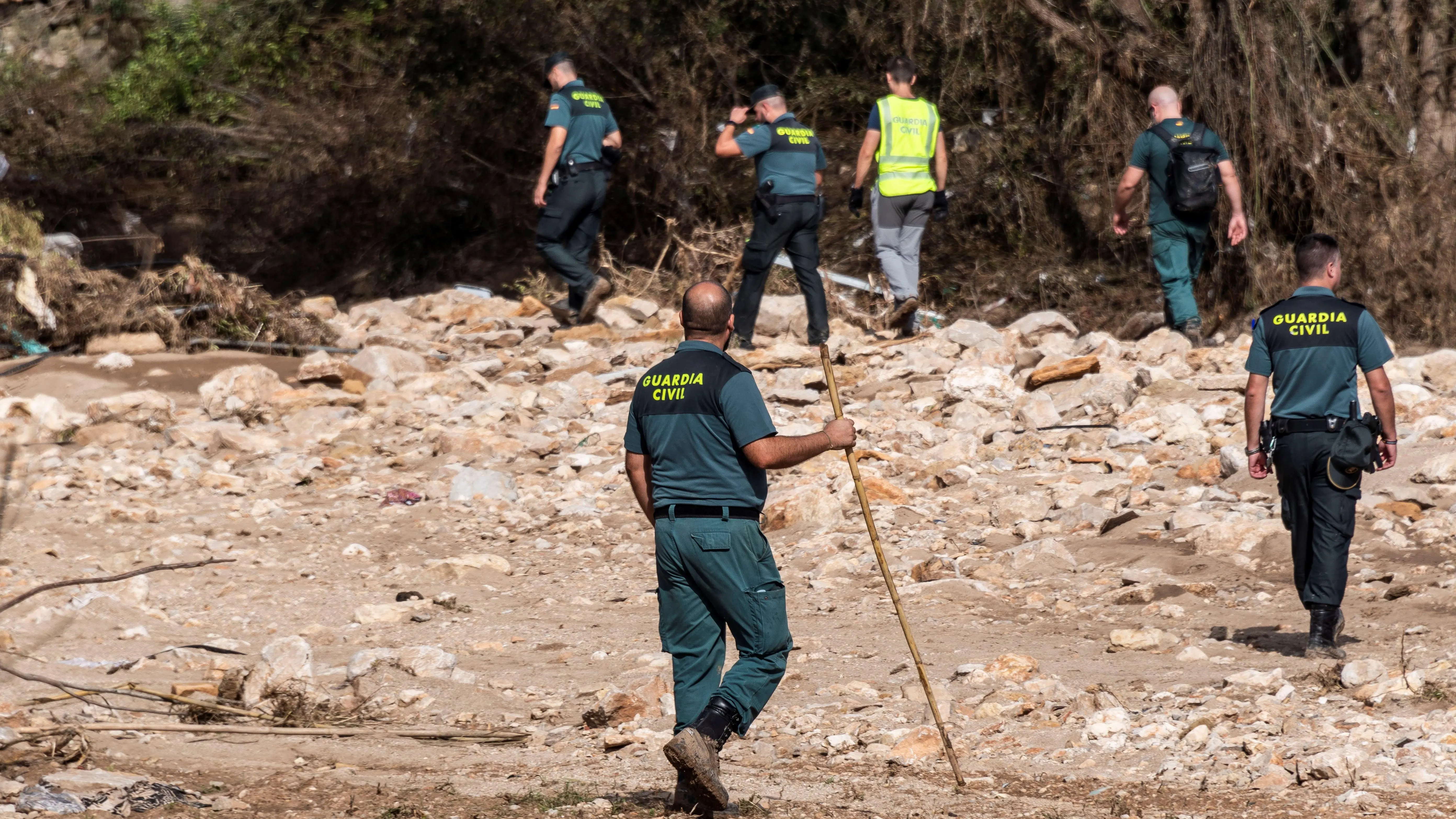 Especialistas de la Unidad Militar de Emergencias, la Guardia Civil y Bomberos de Mallorca 