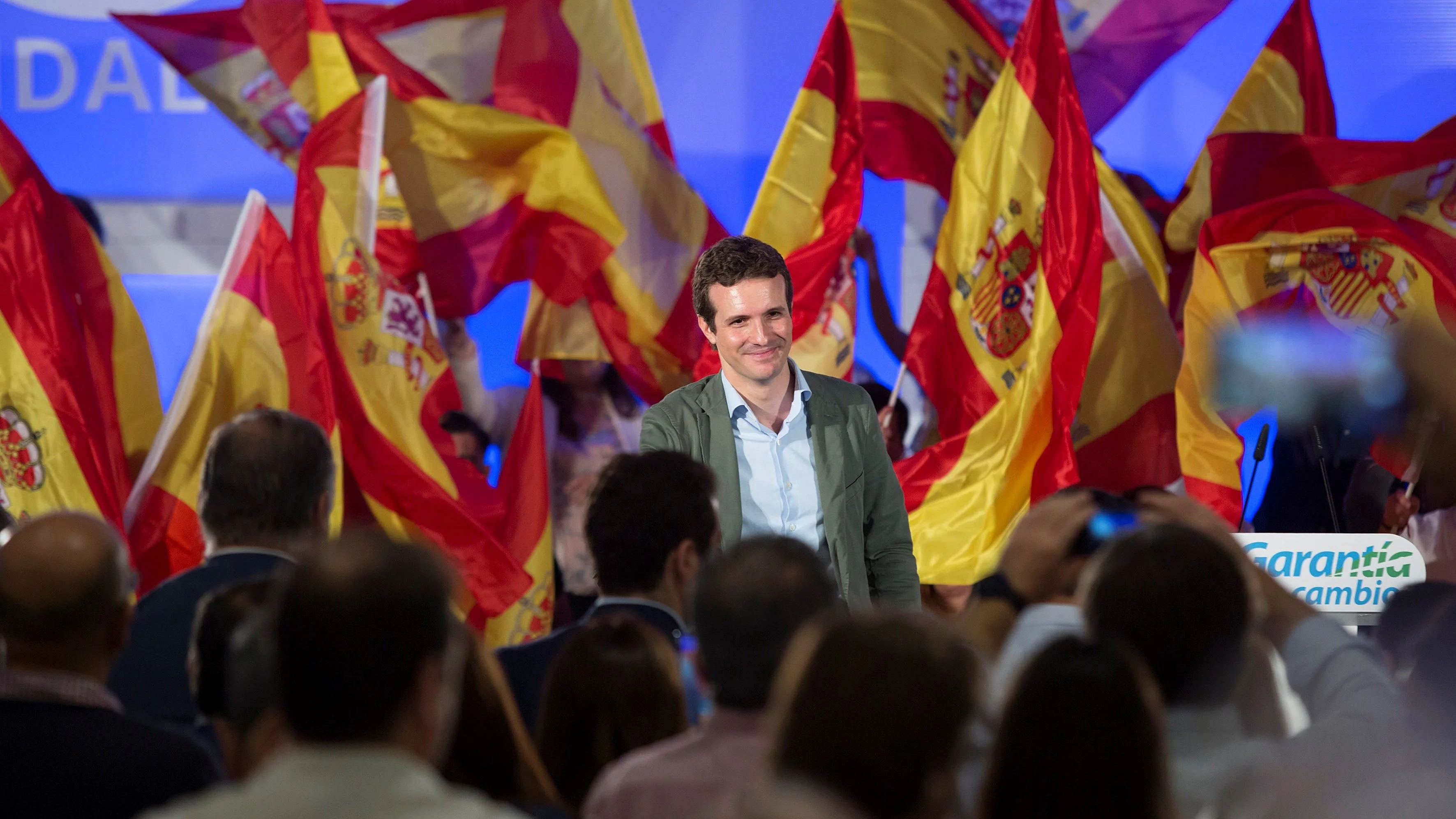 El líder del PP, Pablo Casado en un acto en Málaga