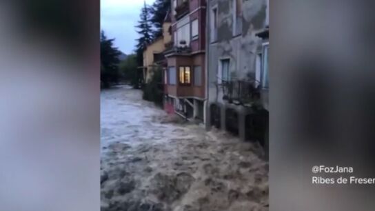 Rio desbordado en Ribes de Freser