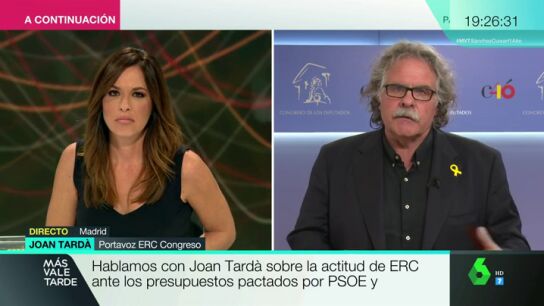 Joan Tard&agrave;, sobre la actitud de ERC ante los Presupuestos: "No vamos a negociar nada si el Gobierno no habla con la Fiscal&iacute;a"