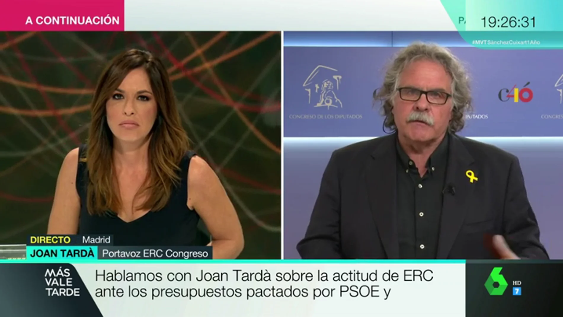 Joan Tardà, sobre la actitud de ERC ante los Presupuestos: "No vamos a negociar nada si el Gobierno no habla con la Fiscalía"