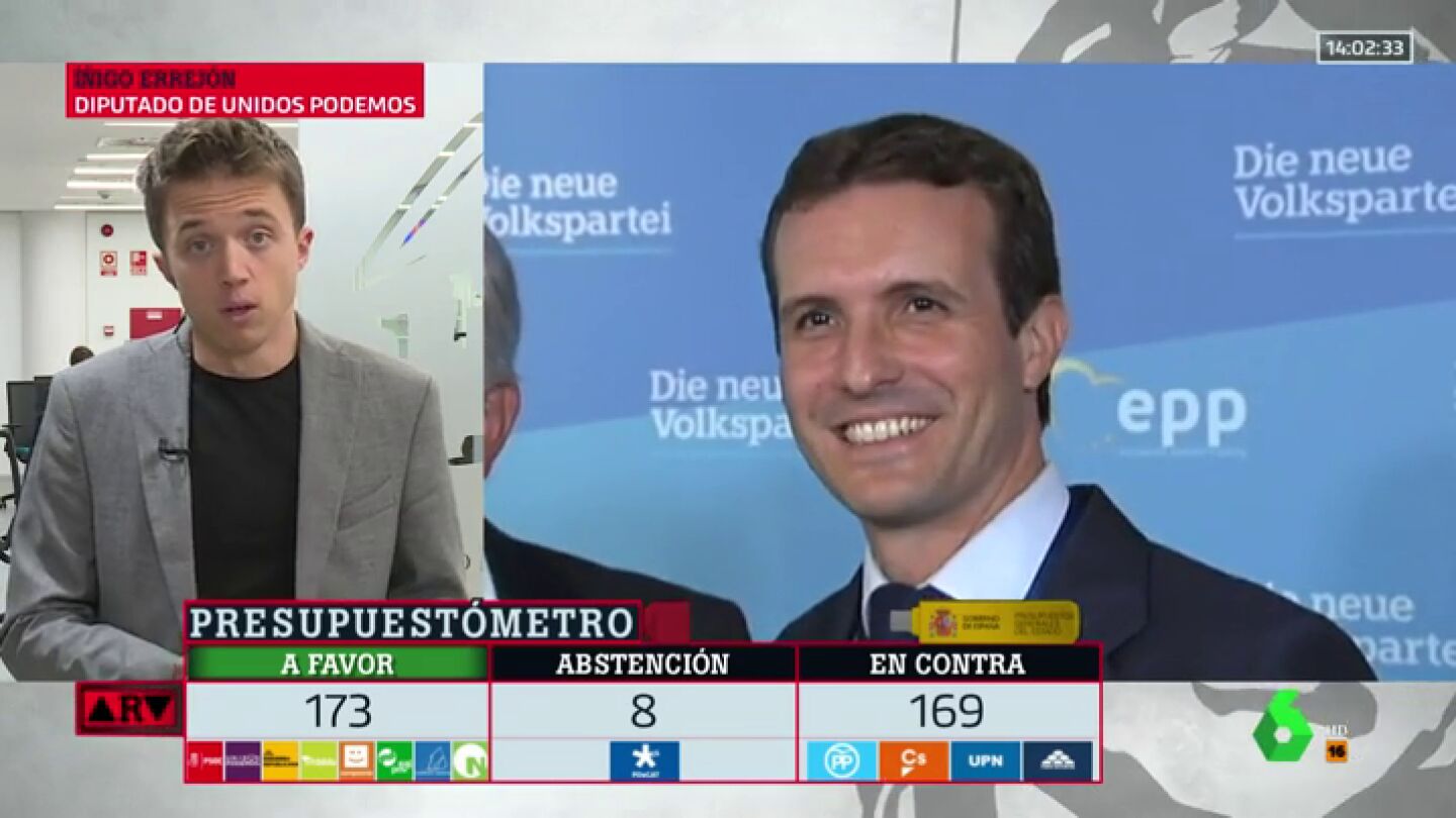 La rotunda respuesta de Errej&oacute;n a Casado por los PGE: "No se puede ir de 'Pepito Grillo' a Europa para que tumbe algo aprobado en Espa&ntilde;a"